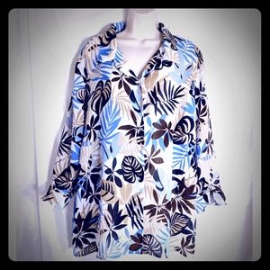 Alfred Dunner Women's Sheer Button DownTop 22W